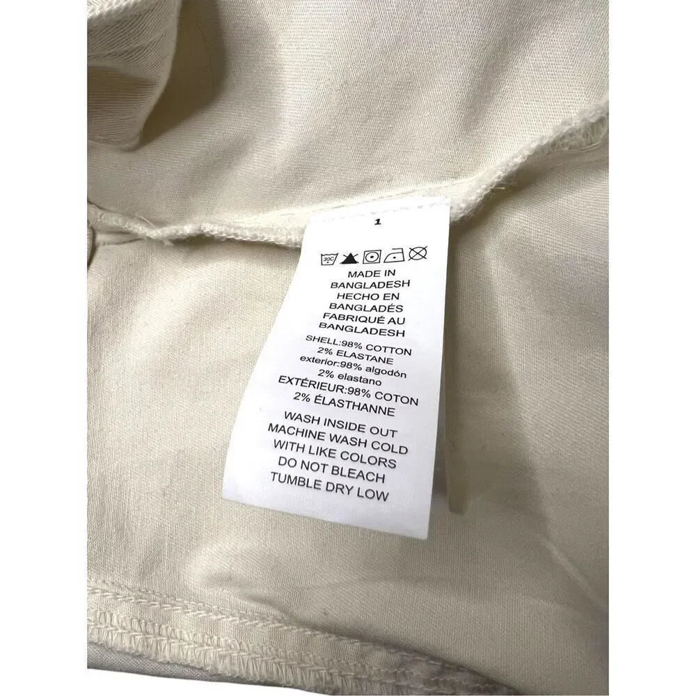 Michael Kors‎ Women’s Small Denim Crop Top Cream Button Front
